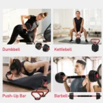 3-in-1 Dumbbell Barbell Set 20kg Weights Dumbbell Bars Adjustable Dumbbells Dumbbell Set for Strength Training Fitness Home Gym - Image 5
