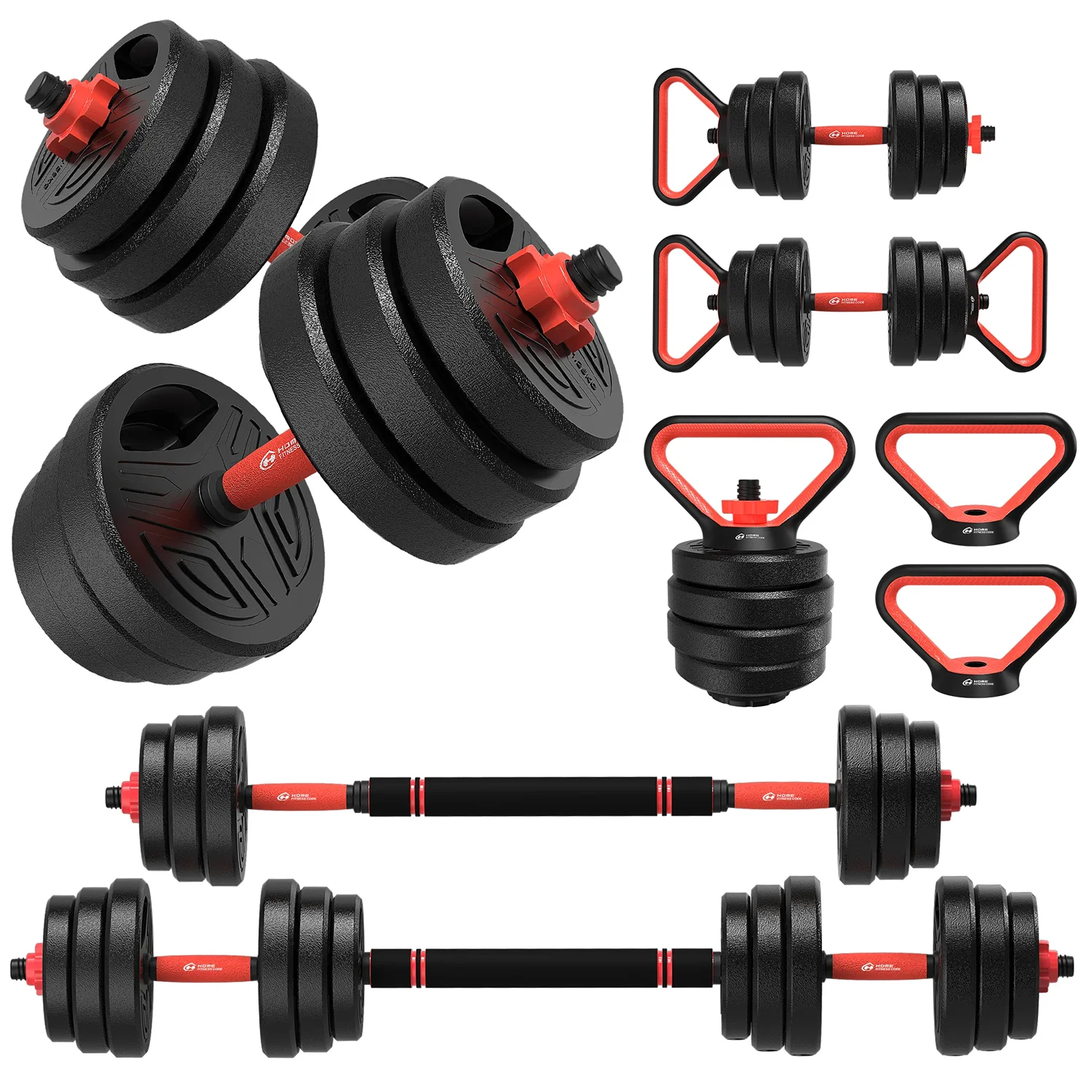 Aad2e11aa25d94eff92f8f7abce018aafq.webp 3-in-1 Dumbbell Barbell Set 20kg Weights Dumbbell Bars Adjustable Dumbbells Dumbbell Set for Strength Training Fitness Home Gym - Image 1
