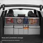 Car trunk storage bag SUV car seat back hanging bag Multi functional storage mesh bag Car interior storage items - Image 2