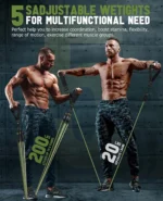 Resistance Band Set Workout Bands Exercise Band 5 Tube Fitness with Door Anchor Handles Legs Ankle Straps and Fitness Stick - Image 5