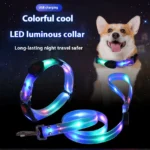 Dog Colorful Led Dog Luminous Collar Rechargeable Luminous Dog Rope Nylon Pvc Wrapped Tape Pet Luminous Collar