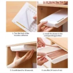 Hidden storage box, desk storage drawer, self-adhesive plastic desktop storage rack, simple clutter storage box - Image 3