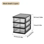 Clear Desktop Storage Box with Drawer Heightened Table Organizer Plastic Office storage cabinet  for Stationery cosmetics - Image 7