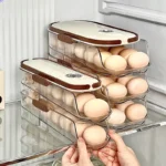 1 piece, egg storage box, automatic rolling refrigerator egg rack storage, hand-held egg refrigerator side door storagerack - Image 4