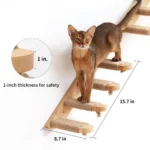1PC Cat Tree Wall Mounted Cat Shelves Scratching Post for Cat Jumping Platform and Cat Hammock Rope Ladder Wall Wooden Furniture - Image 2