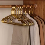 10pcs Matte Gold Hanger Clothes Horse  Aluminum Alloy Drying Rack Anti -slip Dress Towel Hangers Wardrobe Space Saver Organizer