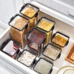 1-4PCS Sealed Jars Kitchen Organizer Grain Storage Boxes Large Capacity Sealed Container Seasoning Jars Set Fresh-keeping Tank - Image 2