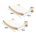 Wall Mounted Cat Tree Wooden Shelves Scratching Posts Climbing Cat tower Hammock With Solid Floating Perches Steps and Ladder - Image 9