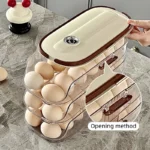 1 piece, egg storage box, automatic rolling refrigerator egg rack storage, hand-held egg refrigerator side door storagerack - Image 5