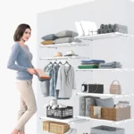 Adjustable Closet Organizer Storage Shelf Wall Mounted Kitchen Rack Space Saving Wardrobe Decorative Shelves Cabinet Holder - Image 2