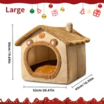 Pet Bed for Cats and Dogs - Cozy Indoor Pet Shelter with Soft Cushion, Stylish Design, Durable and Easy to Clean Winter - Image 2
