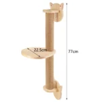Wall Mounted Cat Tree Wooden Shelves Scratching Posts Climbing Cat tower Hammock With Solid Floating Perches Steps and Ladder - Image 15