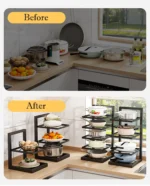 Adjustable Pot Rack Organizer, Kitchen Stainless Steel Pot Storage Rack ,Multi-Layer Household Pot and Pan Organzier for Kitchen - Image 5