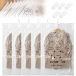 Hanging Vacuum Space Saver Bags Closet Organizer Storage Bags, Vacuum Seal Clear Bags for Clothes, Suits, Dress Or Jacke