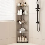 Fashion Rack Multi-Layer Transparent Bathroom Shelf Washbasin Storage Trolley Easy-Move Corner Space-Saving Toilet Rack - Image 3