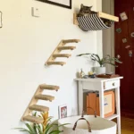 Cat Wall Climbing Shelf Steps Ladder Scratching Post Scratcher Bed Hiding House for Cats Tree Tower Pet Furniture Accessories - Image 2