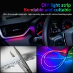 64 Colors RGB Symphony Car Ambient Light 6/10/18 in 1 Interior Acrylic LED Strip Light Decoration Atmosphere Lamp By APP Control - Image 4