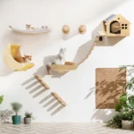 Cat Wall Climbing Shelves Hammock Scratching Post Scratcher Bed Hiding House DIY Cats Tree Tower Gym Pet Furniture Accessories