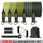 Resistance Band Set Workout Bands Exercise Band 5 Tube Fitness with Door Anchor Handles Legs Ankle Straps and Fitness Stick - Image 10