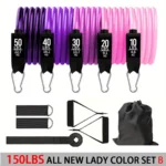 Resistance Band Set Workout Bands Exercise Band 5 Tube Fitness with Door Anchor Handles Legs Ankle Straps and Fitness Stick - Image 7