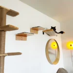 Cat Wall Steps Wooden Cat Climbing Shelf for Wall Cats Wall Stairs with Scratching Mat Wall Mounted Cats Furniture for Jumping - Image 6