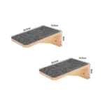 Wall Mounted Cat Tree Wooden Shelves Scratching Posts Climbing Cat tower Hammock With Solid Floating Perches Steps and Ladder - Image 12