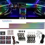 64 Colors RGB Symphony Car Ambient Light 6/10/18 in 1 Interior Acrylic LED Strip Light Decoration Atmosphere Lamp By APP Control - Image 12