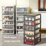 Clear Desktop Storage Box with Drawer Heightened Table Organizer Plastic Office storage cabinet  for Stationery cosmetics - Image 5