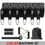 Resistance Band Set Workout Bands Exercise Band 5 Tube Fitness with Door Anchor Handles Legs Ankle Straps and Fitness Stick - Image 12