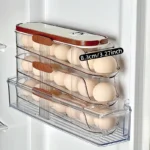 1 piece, egg storage box, automatic rolling refrigerator egg rack storage, hand-held egg refrigerator side door storagerack - Image 2