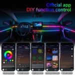 64 Colors RGB Symphony Car Ambient Light 6/10/18 in 1 Interior Acrylic LED Strip Light Decoration Atmosphere Lamp By APP Control - Image 5