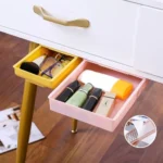 Hidden storage box, desk storage drawer, self-adhesive plastic desktop storage rack, simple clutter storage box - Image 4