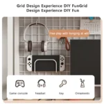 Bookshelf Bookcase With Grid Desktop Multi-layer Wrought Iron Shelf Student Computer Desk Table Hole Board Table Wooden Shelves - Image 6