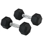 Homcom 6kg Dumbbell Set with Metal Connecting Bar and Hexagonal Head Weight Set 12kg Total for Training