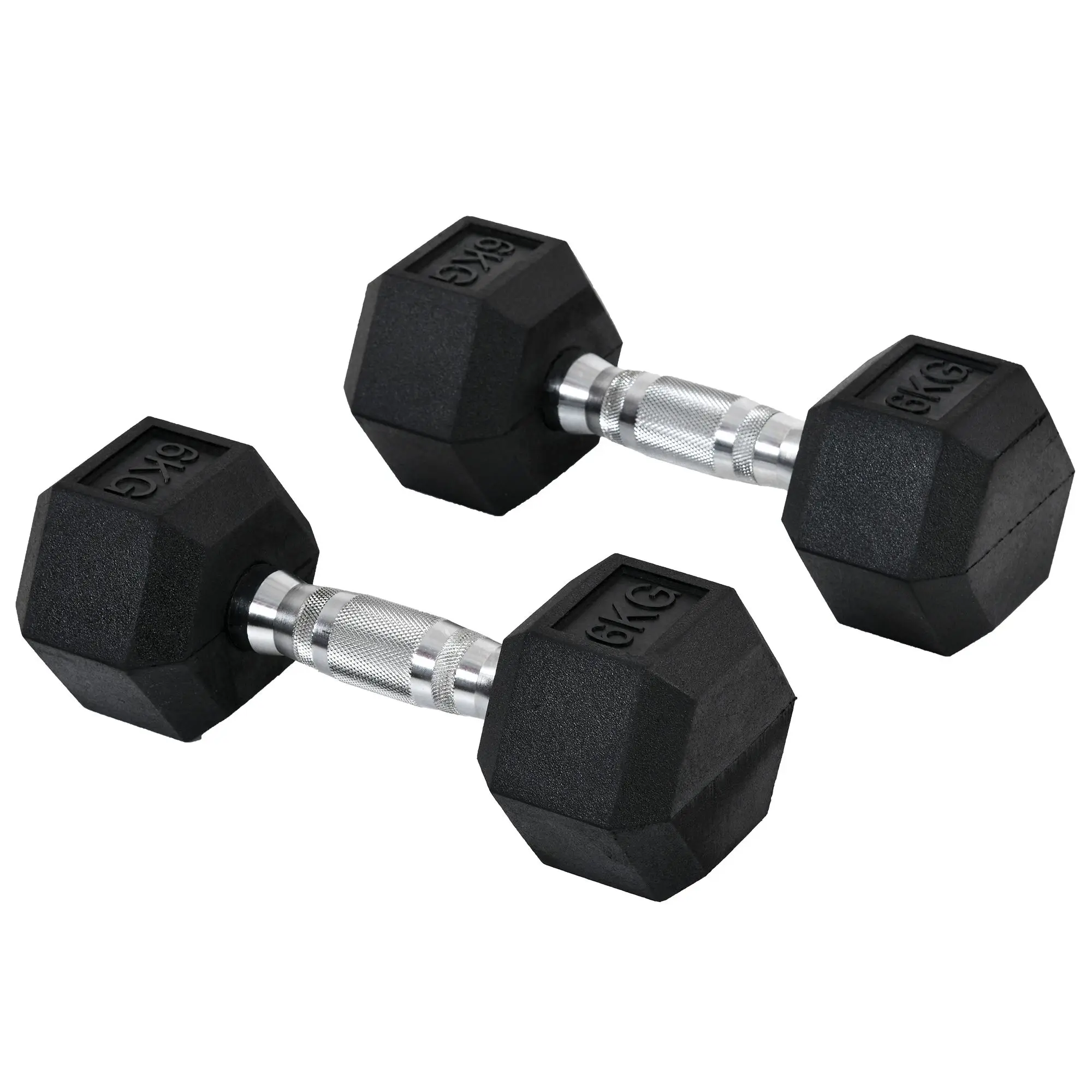 S98844b9f572142028ab9edba766d4fd61.webp Homcom 6kg Dumbbell Set with Metal Connecting Bar and Hexagonal Head Weight Set 12kg Total for Training - Image 1