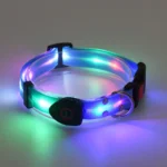 Dog Colorful Led Dog Luminous Collar Rechargeable Luminous Dog Rope Nylon Pvc Wrapped Tape Pet Luminous Collar - Image 6