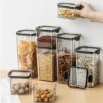 1-4PCS Sealed Jars Kitchen Organizer Grain Storage Boxes Large Capacity Sealed Container Seasoning Jars Set Fresh-keeping Tank - Image 4