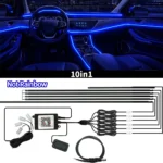 64 Colors RGB Symphony Car Ambient Light 6/10/18 in 1 Interior Acrylic LED Strip Light Decoration Atmosphere Lamp By APP Control - Image 7