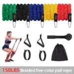 Resistance Band Set Workout Bands Exercise Band 5 Tube Fitness with Door Anchor Handles Legs Ankle Straps and Fitness Stick - Image 9