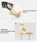 1PC Cat Tree Wall Mounted Cat Shelves Scratching Post for Cat Jumping Platform and Cat Hammock Rope Ladder Wall Wooden Furniture - Image 4
