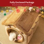 Pet Bed for Cats and Dogs - Cozy Indoor Pet Shelter with Soft Cushion, Stylish Design, Durable and Easy to Clean Winter - Image 3