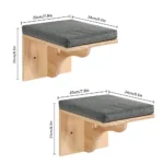 Cat Wall Steps Wooden Cat Climbing Shelf for Wall Cats Wall Stairs with Scratching Mat Wall Mounted Cats Furniture for Jumping - Image 11