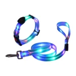 Dog Colorful Led Dog Luminous Collar Rechargeable Luminous Dog Rope Nylon Pvc Wrapped Tape Pet Luminous Collar - Image 5