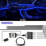 64 Colors RGB Symphony Car Ambient Light 6/10/18 in 1 Interior Acrylic LED Strip Light Decoration Atmosphere Lamp By APP Control - Image 8