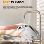 3.2L Pet Water Feeder With Transparent Window Silent Filter With Faucet Stainless Steel Automatic Dog Drinking Fountain - Image 3