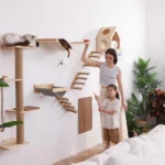 Cat Wall Climbing Shelf Steps Ladder Scratching Post Scratcher Bed Hiding House for Cats Tree Tower Pet Furniture Accessories - Image 3