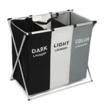 Laundry Basket Large Capacity Laundry Hamper 3 Sections Divided Storage Basket Foldable Washing Bin Dirty Cloth Storage Bag - Image 7