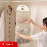 Nylon Multi-layer Mesh Hanging Storage Bag for Bedroom - Wall-mounted Closet Organizer for Socks and Underwear - Space Saver - Image 7