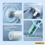 HOMEFISH  Portable Electric Massage Gun  with 4 Interchangeable Heads & LED Light for Full Body Relaxation Electric Massage Gun - Image 2