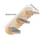 Wall Mounted Cat Tree Wooden Shelves Scratching Posts Climbing Cat tower Hammock With Solid Floating Perches Steps and Ladder - Image 18